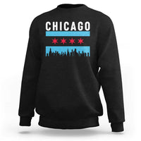 Vintage Chicago City Skyline Flag Sweatshirt