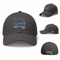 Chicago City Skyline Night Lights Baseball Cap