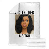 Funny Doll Face Meme Throw Blanket I Called Her A Bitch - Wonder Print Shop