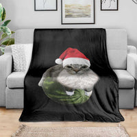 Watermelon Cat Christmas Throw Blanket Funny Silly Kitten Meme - Wonder Print Shop