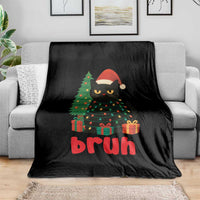 Funny Cat Bruh Christmas Throw Blanket Silly Meme Kitty Xmas - Wonder Print Shop