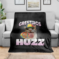 Funny Cat Meme Throw Blanket Greetings Huzz - Wonder Print Shop