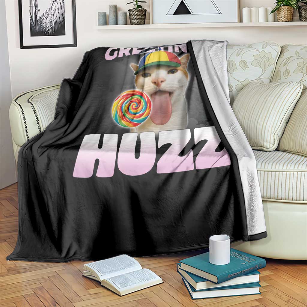 Funny Cat Meme Throw Blanket Greetings Huzz - Wonder Print Shop