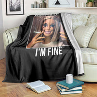 Doll Smoking Selfie Meme Throw Blanket What Is Love I Am Fine - Wonder Print Shop