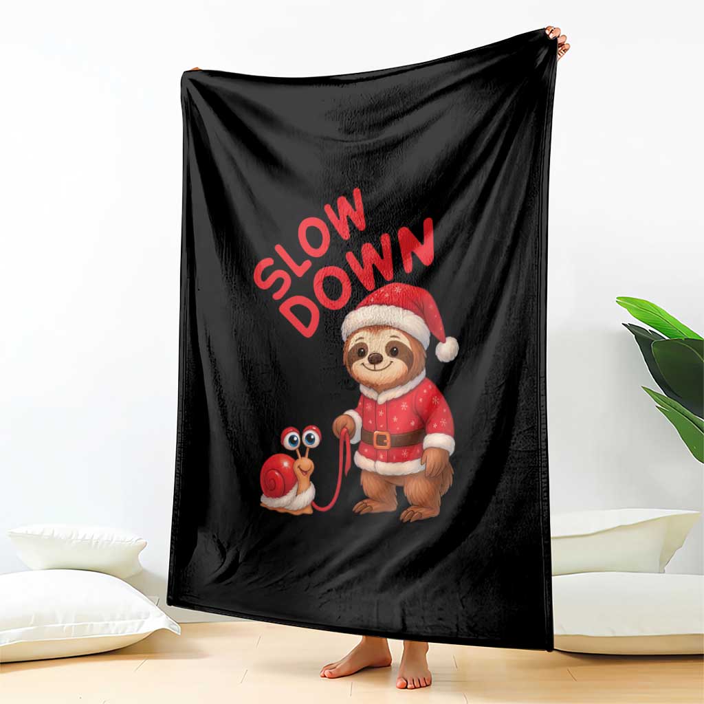 Funny Sloth Snail Christmas Throw Blanket Slow Down Xmas - Wonder Print Shop