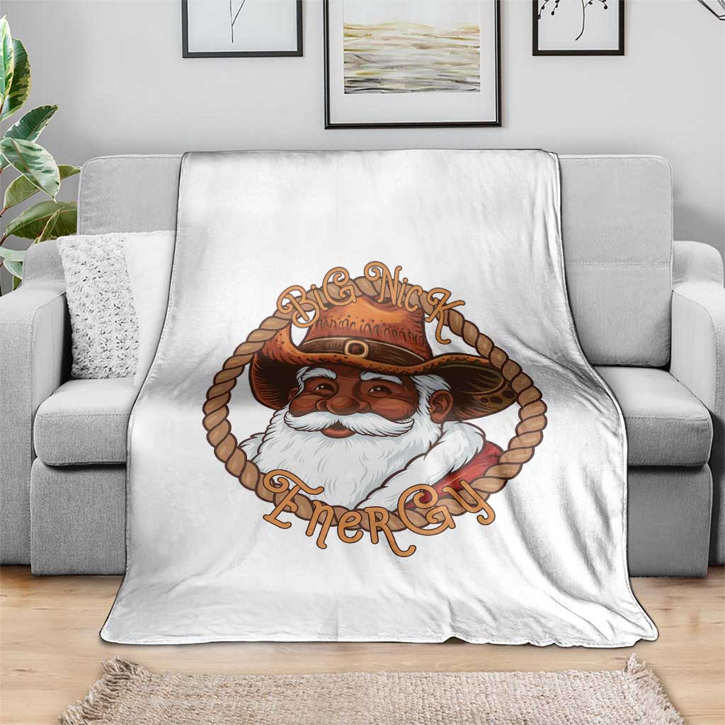 Black Santa Christmas Throw Blanket Big Nick Energy - Wonder Print Shop