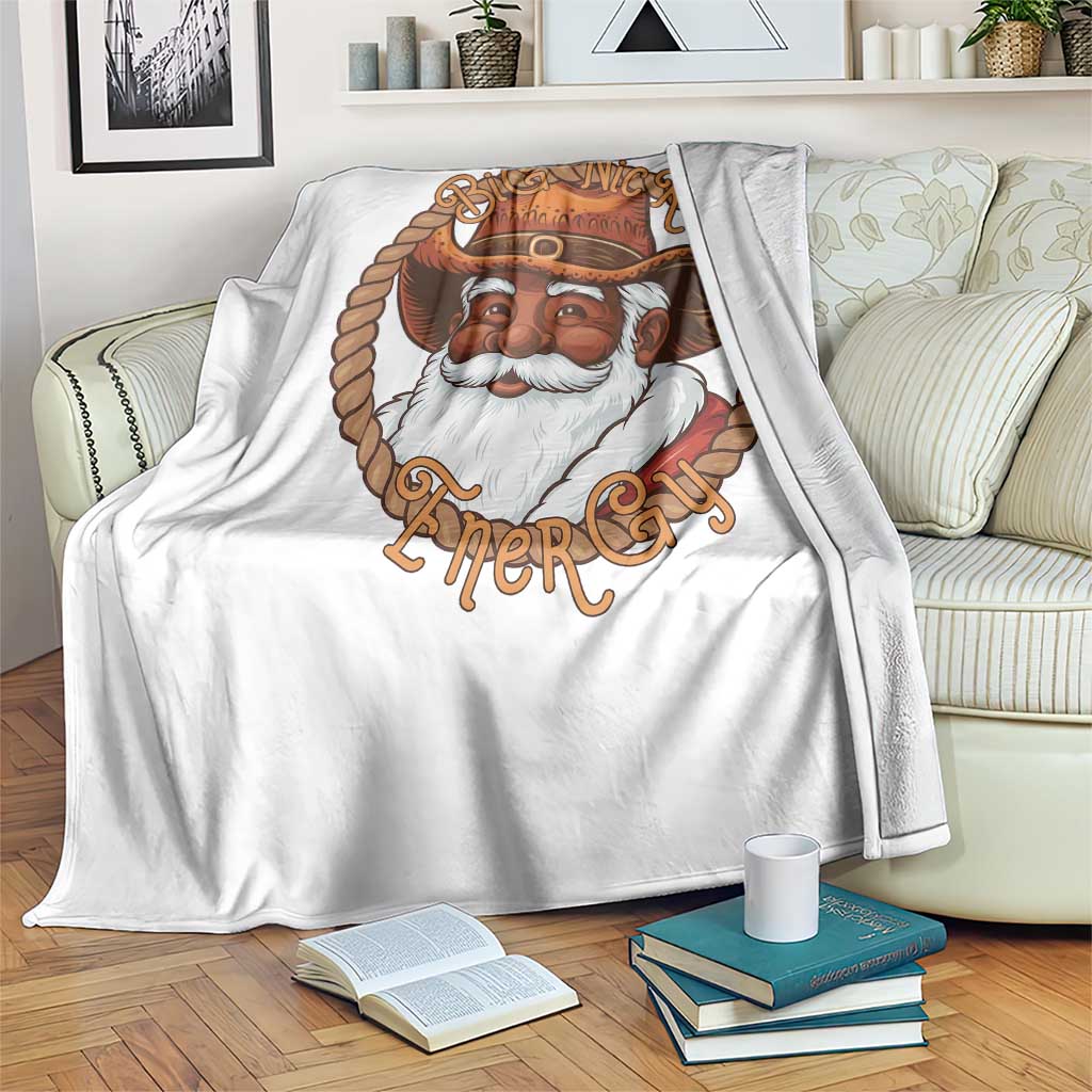 Black Santa Christmas Throw Blanket Big Nick Energy - Wonder Print Shop