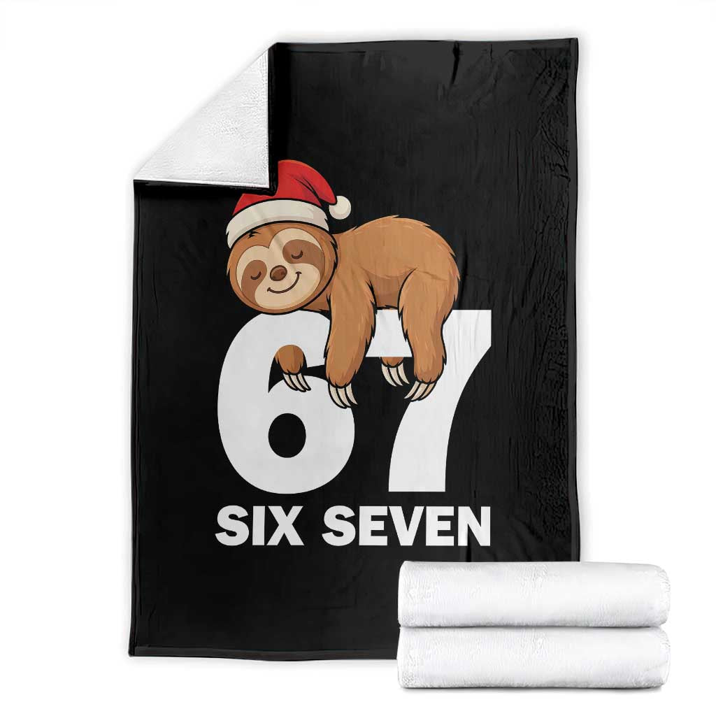 67 Six Seven Throw Blanket Funny Sloth Christmas - Wonder Print Shop