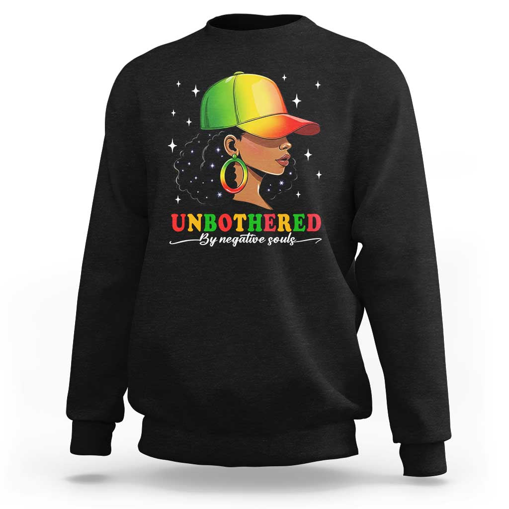 Afro African American Sweatshirt Unbothered By Negative Souls Black Sassy Queen
