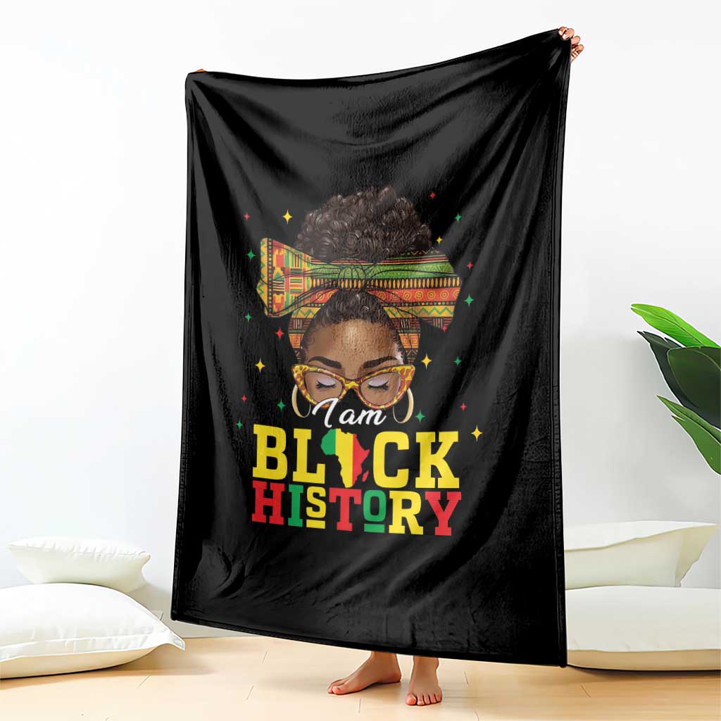 Black History Month Throw Blanket Messy Pun Afro African American