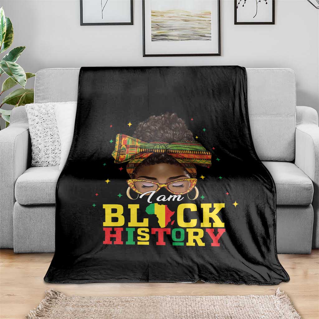 Black History Month Throw Blanket Messy Pun Afro African American