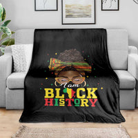 Black History Month Throw Blanket Messy Pun Afro African American