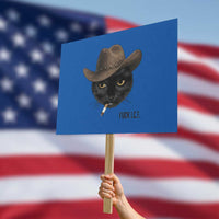 Funny Cowboy Cat Smoking Anti ICE Protest Meme Protest Sign