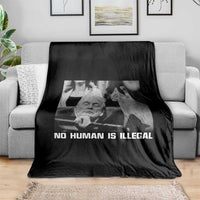No Human Is Illegal Throw Blanket Funny Cat Anti ICE Meme