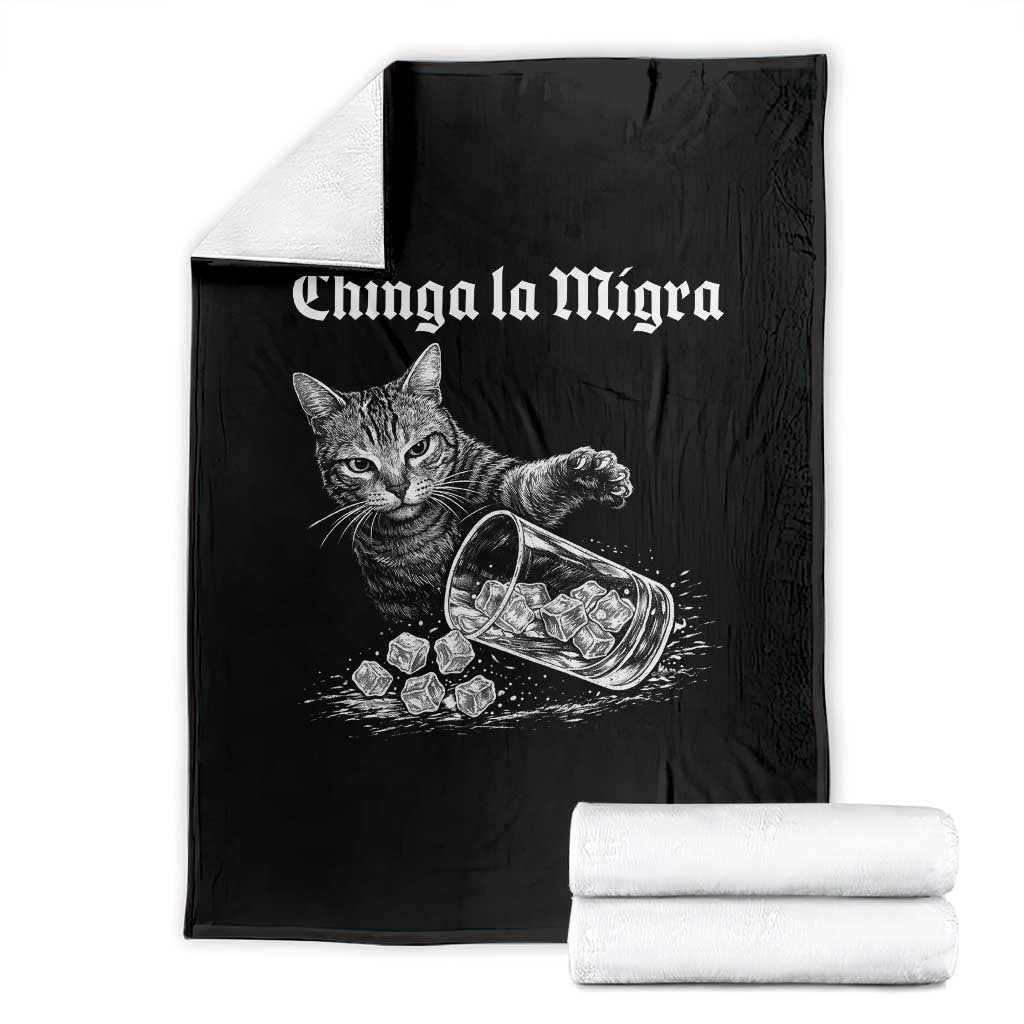 Funny Cat Anti ICE Meme Throw Blanket
