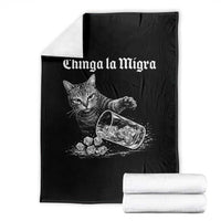 Funny Cat Anti ICE Meme Throw Blanket