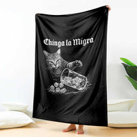 Funny Cat Anti ICE Meme Throw Blanket
