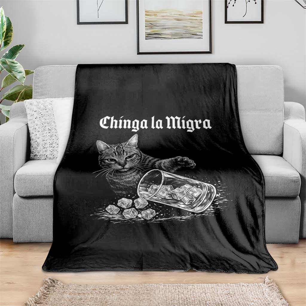Funny Cat Anti ICE Meme Throw Blanket