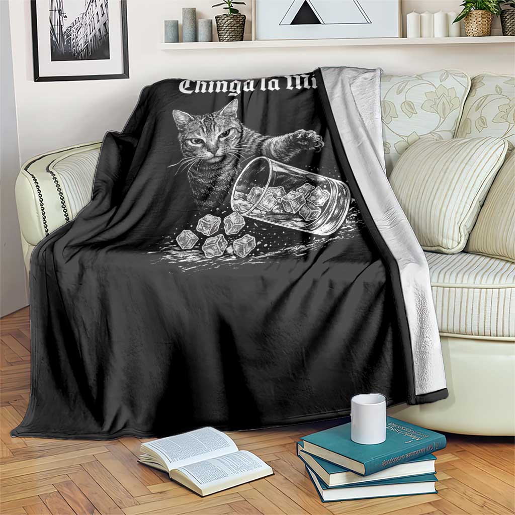Funny Cat Anti ICE Meme Throw Blanket
