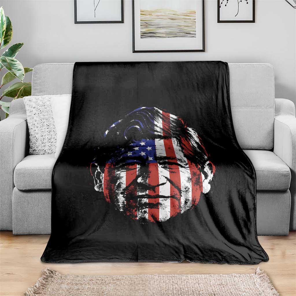 Cesar Chavez Throw Blanket Hispanic Heritage Month American Flag Portrait