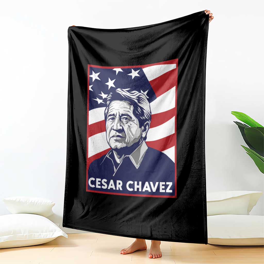 Cesar Chavez Throw Blanket Labor Leader Mexican American Pride