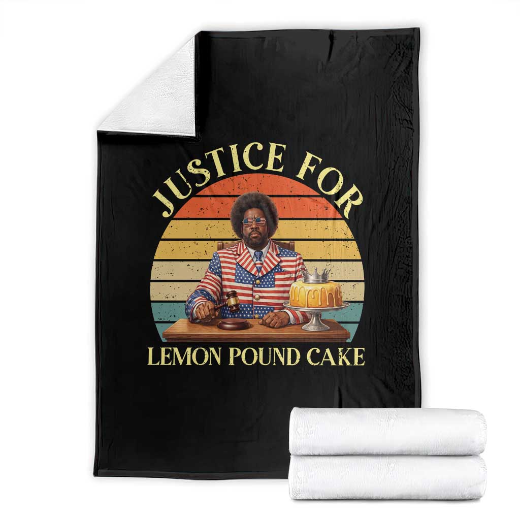 Justice For Lemon Pound Cake Throw Blanket Retro Rap Free Speech