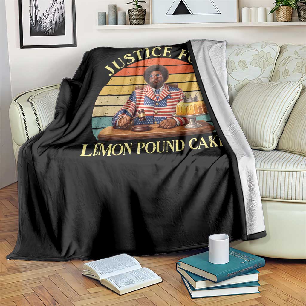 Justice For Lemon Pound Cake Throw Blanket Retro Rap Free Speech