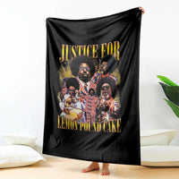 Justice For Lemon Pound Cake Bootleg Graphic Throw Blanket Retro Rap Free Speech