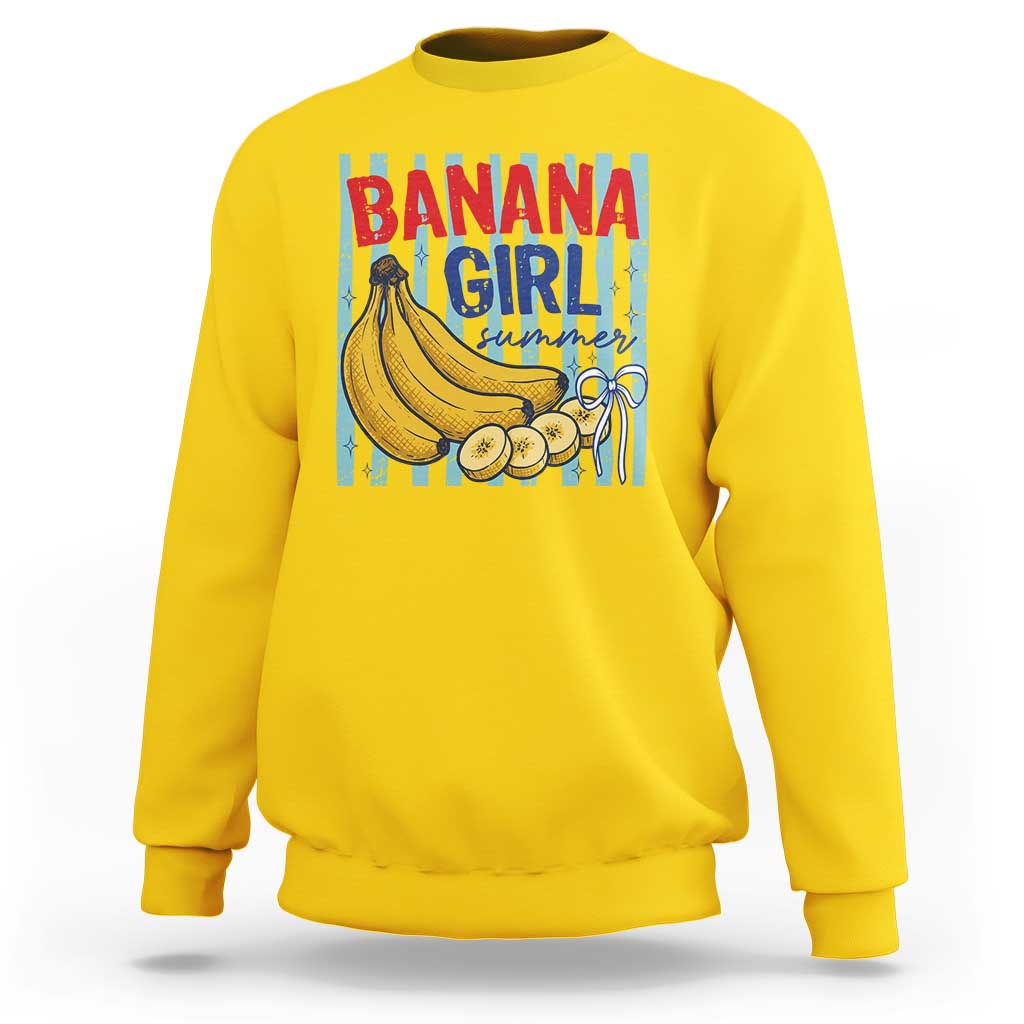 Banana Girl Summer Sweatshirt Summer Fruit Beach Vacation