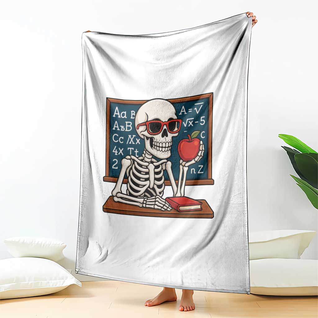 I Will Just Wait Until It Is Quite Throw Blanket Funny Skeleton Teacher - Wonder Print Shop