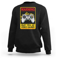 Funny Video Gamer Sweatshirt Warning May Yell At Video Games - Wonder Print Shop