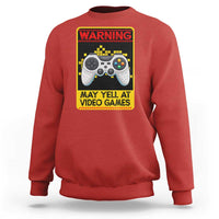 Funny Video Gamer Sweatshirt Warning May Yell At Video Games - Wonder Print Shop