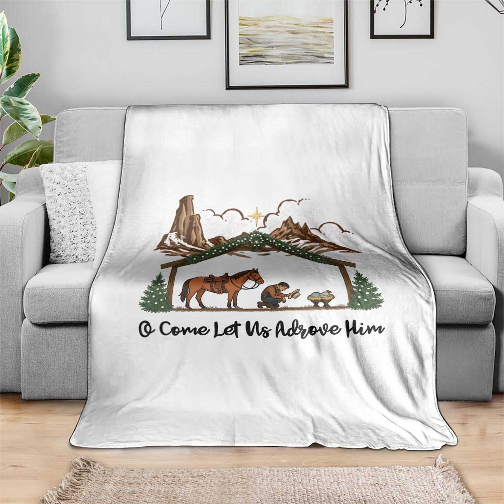 Nativity Scene Christmas Throw Blanket Cowboy Bible Scripture Verse Western - Wonder Print Shop