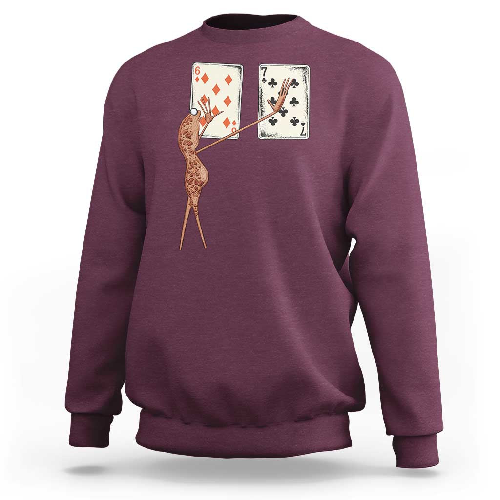 67 Marcus The Worm Poker Game Sweatshirt Funny Six Seven Meme Playing Cards - Wonder Print Shop