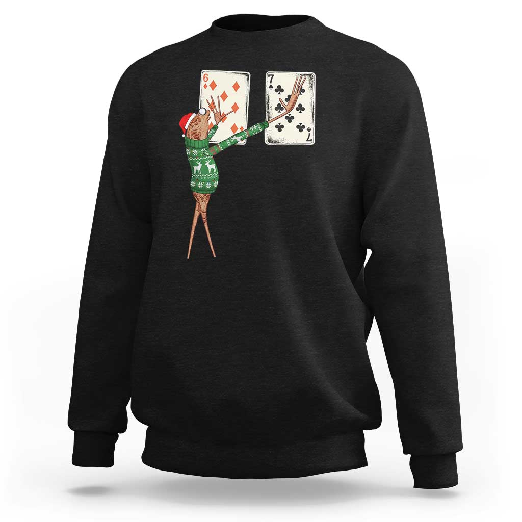 67 Marcus The Worm Poker Game Christmas Sweatshirt Funny Six Seven Meme Playing Cards Holiday Vibe - Wonder Print Shop