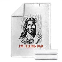 Funny Jesus Christian Meme Throw Blanket I Am Telling Dad