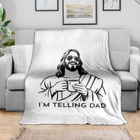 Funny Jesus Meme Throw Blanket I Am Telling Dad