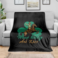 How Lucky Are We Throw Blanket Cowboy Western Irish St Patrick's Day