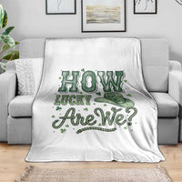 How Lucky Are We Throw Blanket Cowboy Western St Patrick's Day