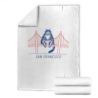 Funny Cat San Francisco Golden Gate Throw Blanket