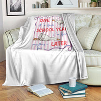 Striped One School Year Later Throw Blanket Funny Goose Teacher Summer