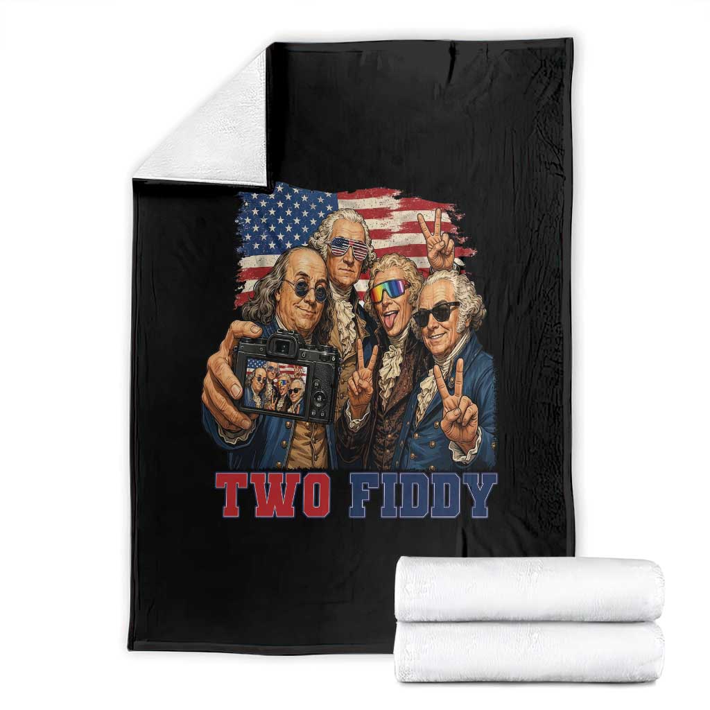 Two Fiddy 250th Anniversary Throw Blanket Funny Founding Father 4th of July