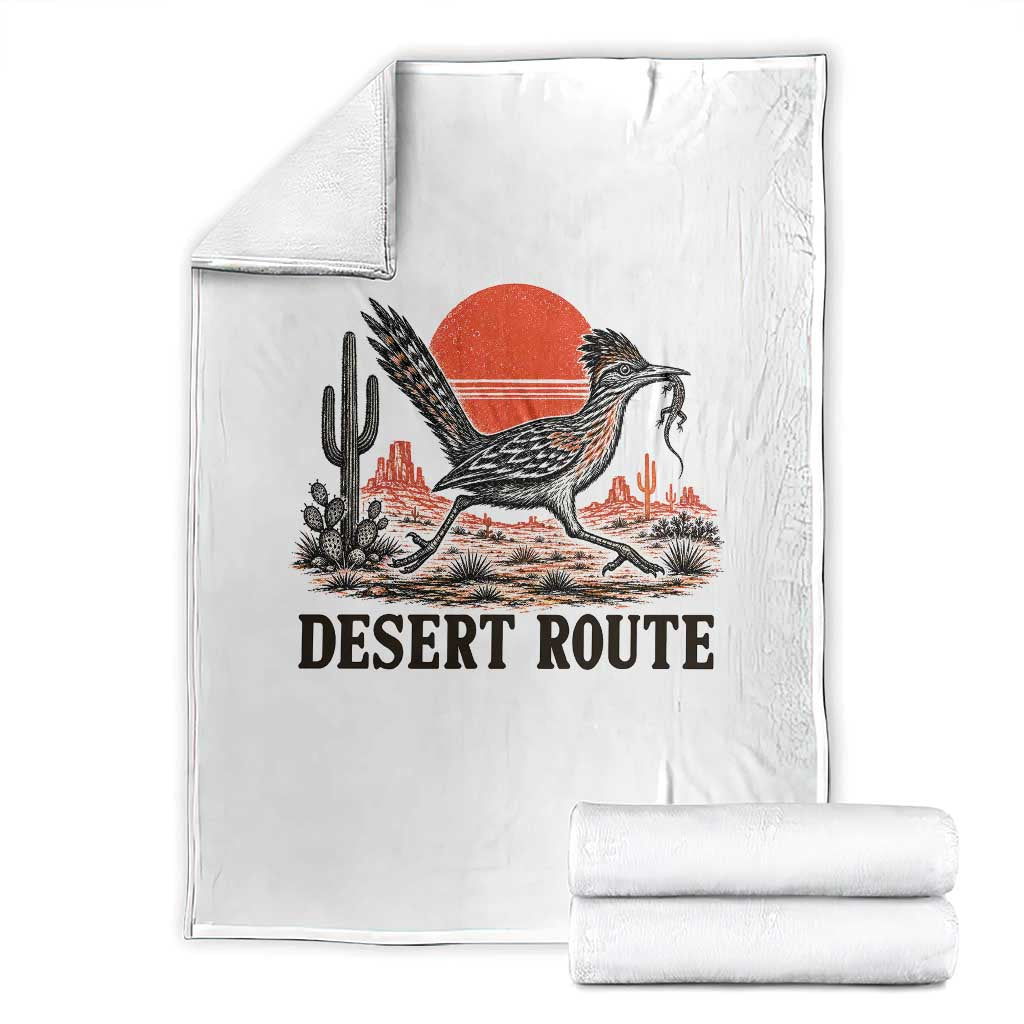 Arizona Roadrunner Bird Desert Landscape Cactus Throw Blanket