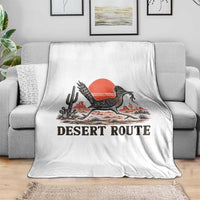 Arizona Roadrunner Bird Desert Landscape Cactus Throw Blanket