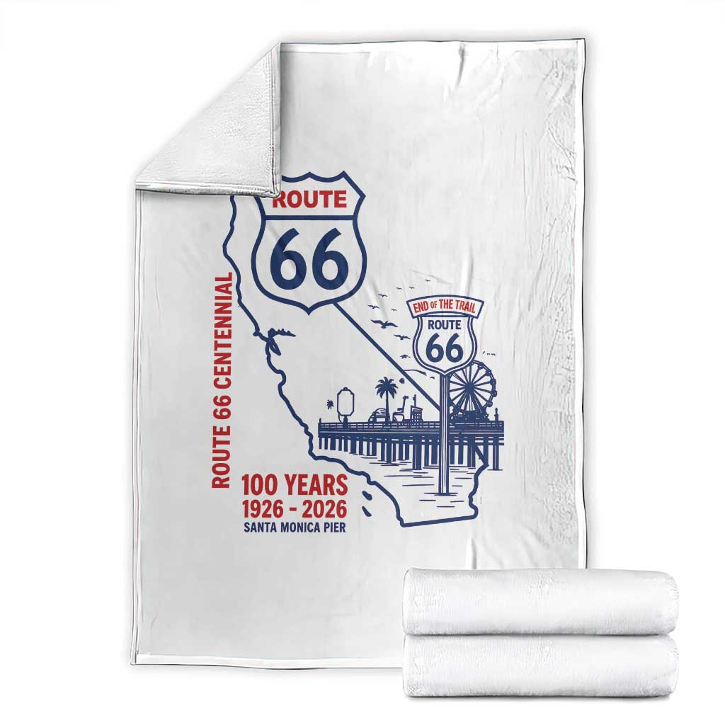 Route Highway 66 Santa Monica End of the Trail Throw Blanket California Road Trip Travel 100th Anniversary 2026
