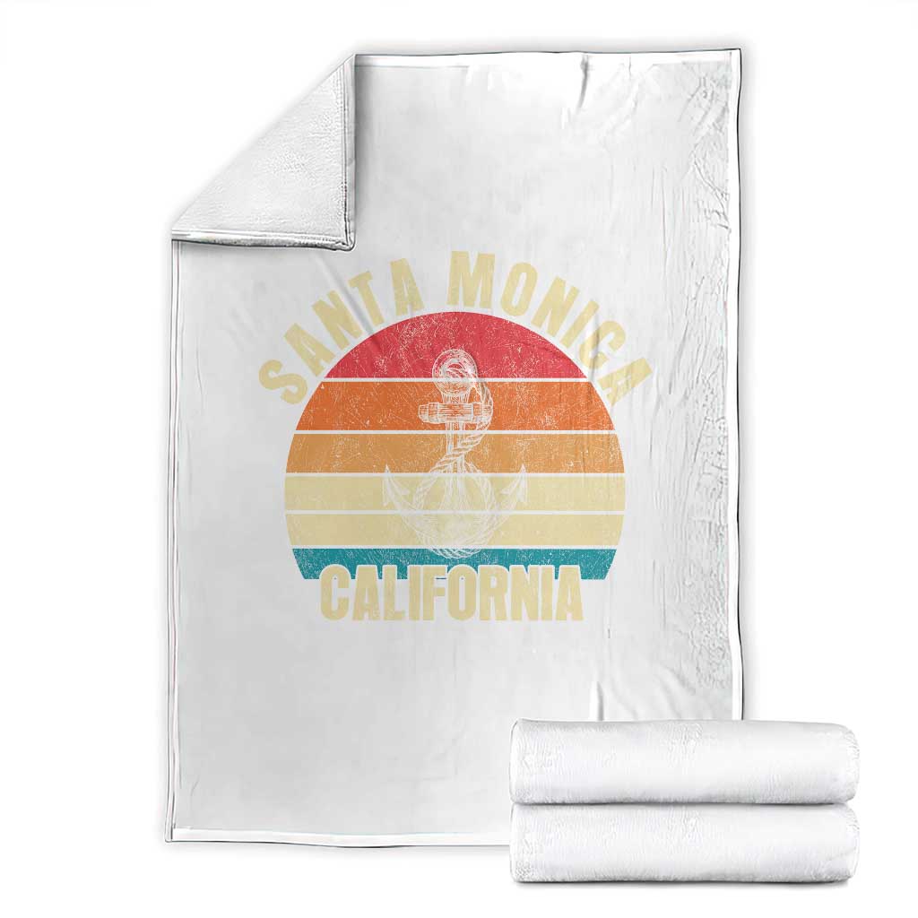 Santa Monica CA California Sunset Beach Souvenir Travel Throw Blanket
