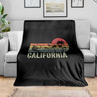 Retro California Beach Shirt, Vintage Cali Sunset Tee Throw Blanket