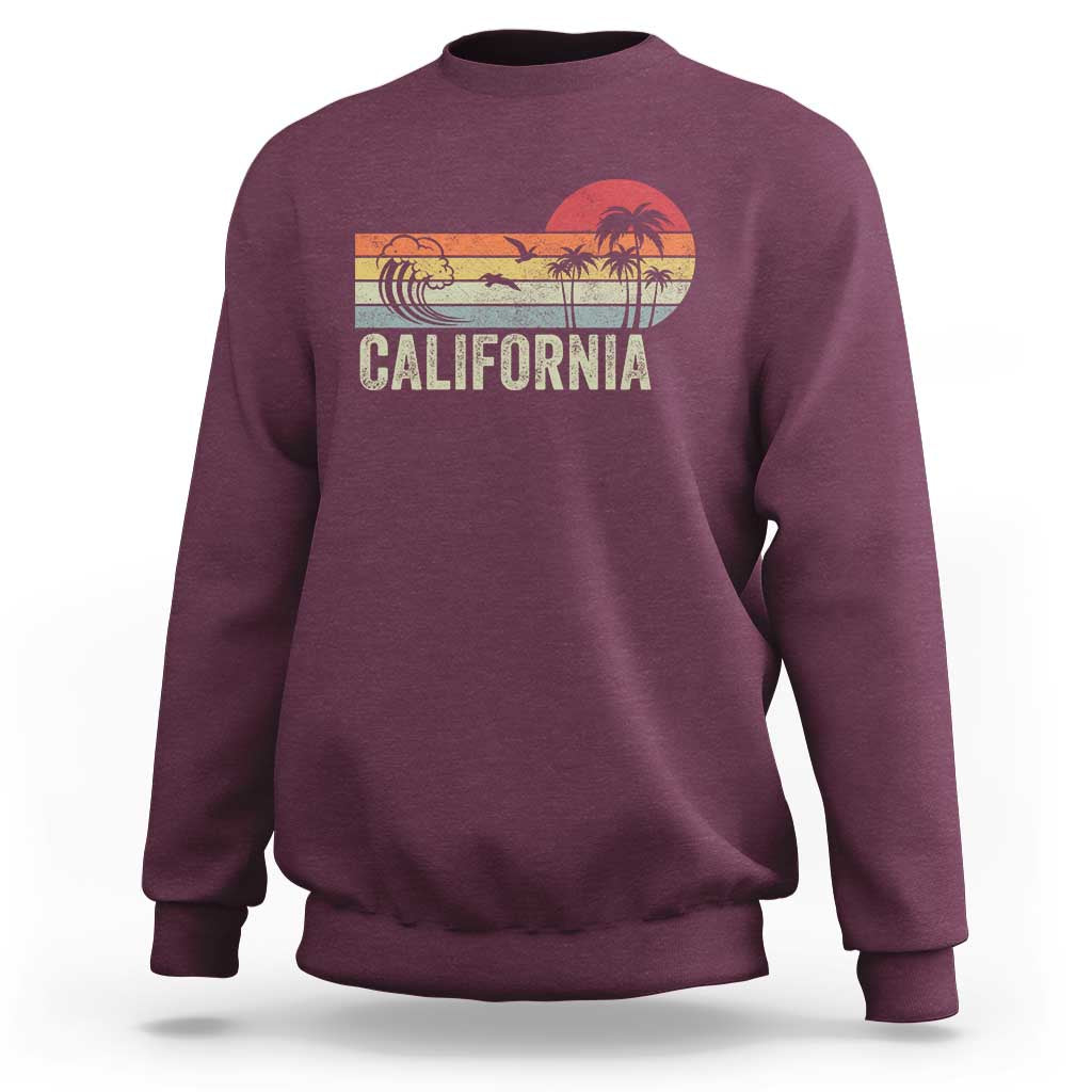 Retro California Beach Shirt, Vintage Cali Sunset Tee Sweatshirt