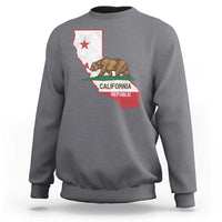 California Republic Cali Map Flag Distressed Style Sweatshirt
