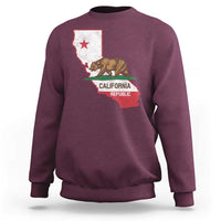 California Republic Cali Map Flag Distressed Style Sweatshirt